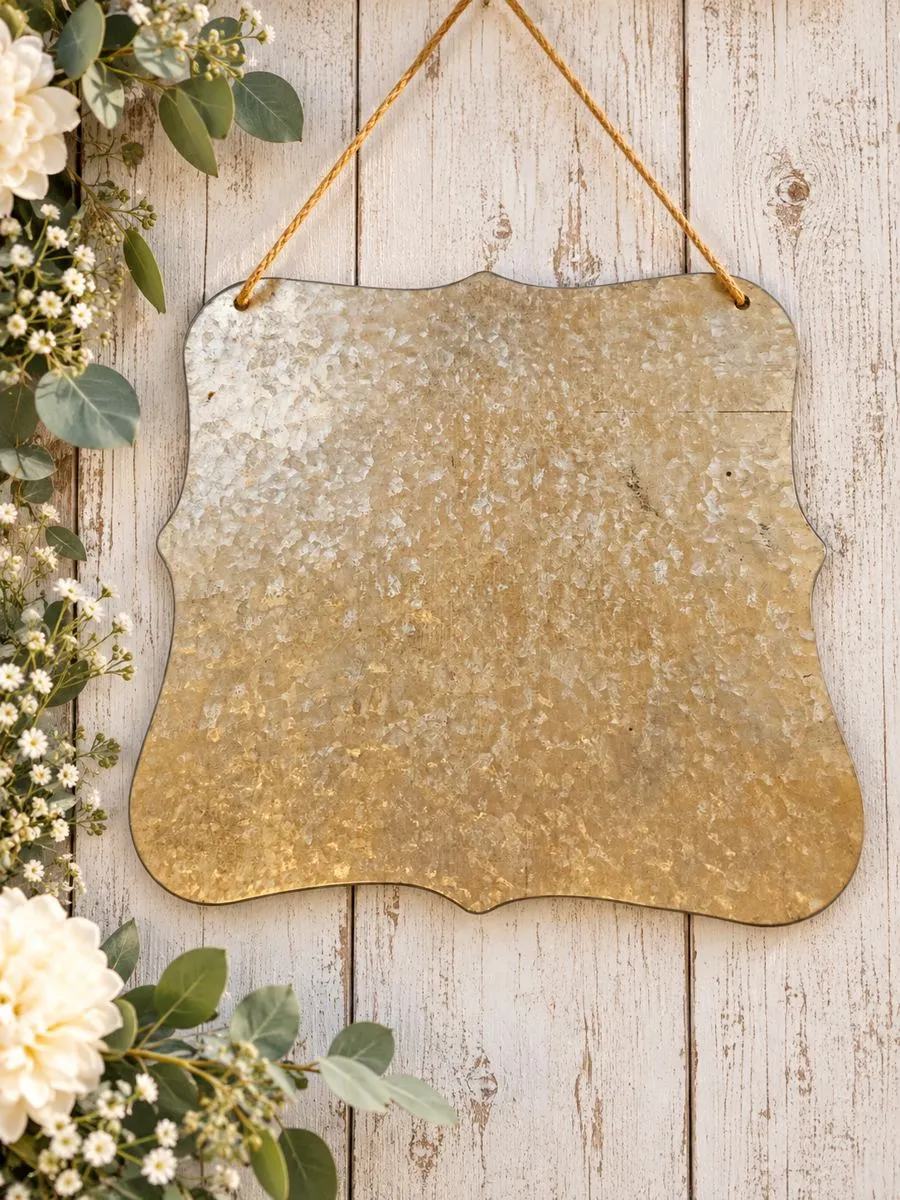 Blank hanging metal sign