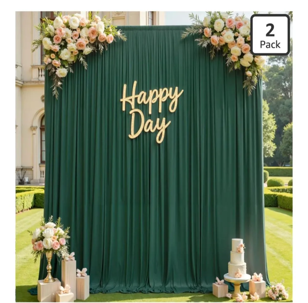 Hunter green backdrop drapes