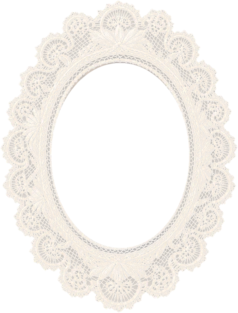 Ornate lace oval frame