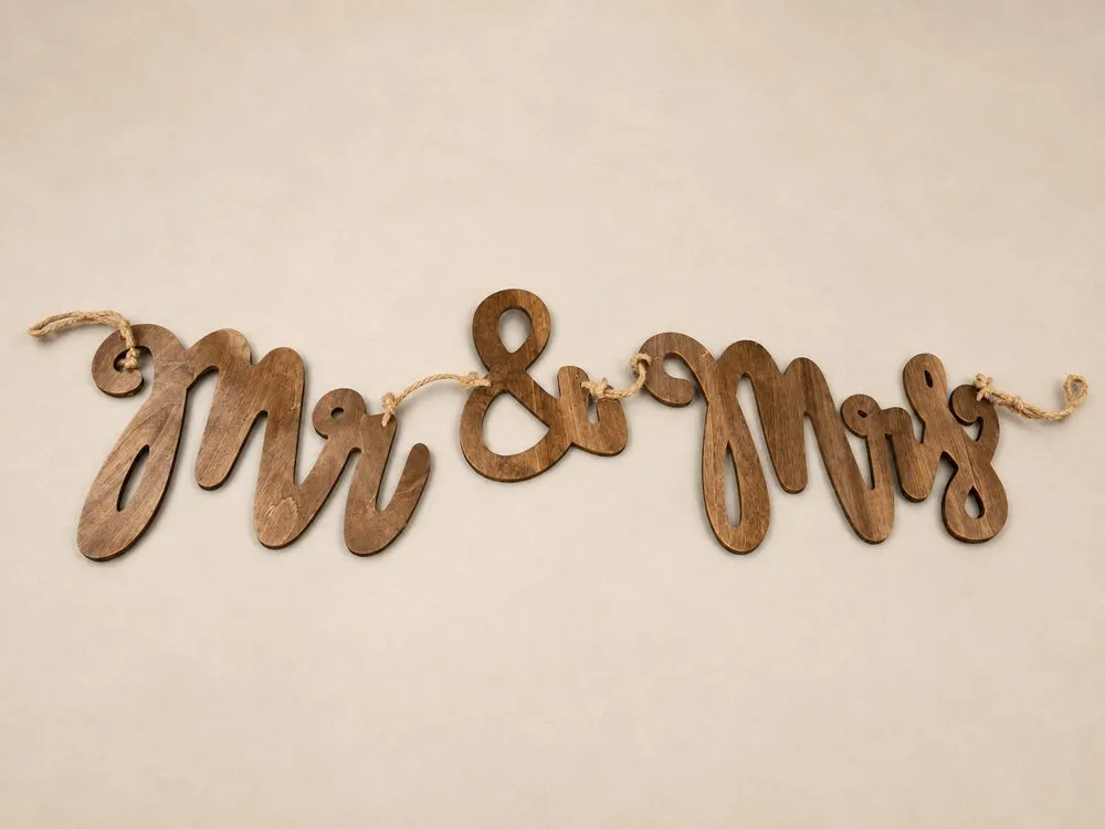 Mr & Mrs script cutout