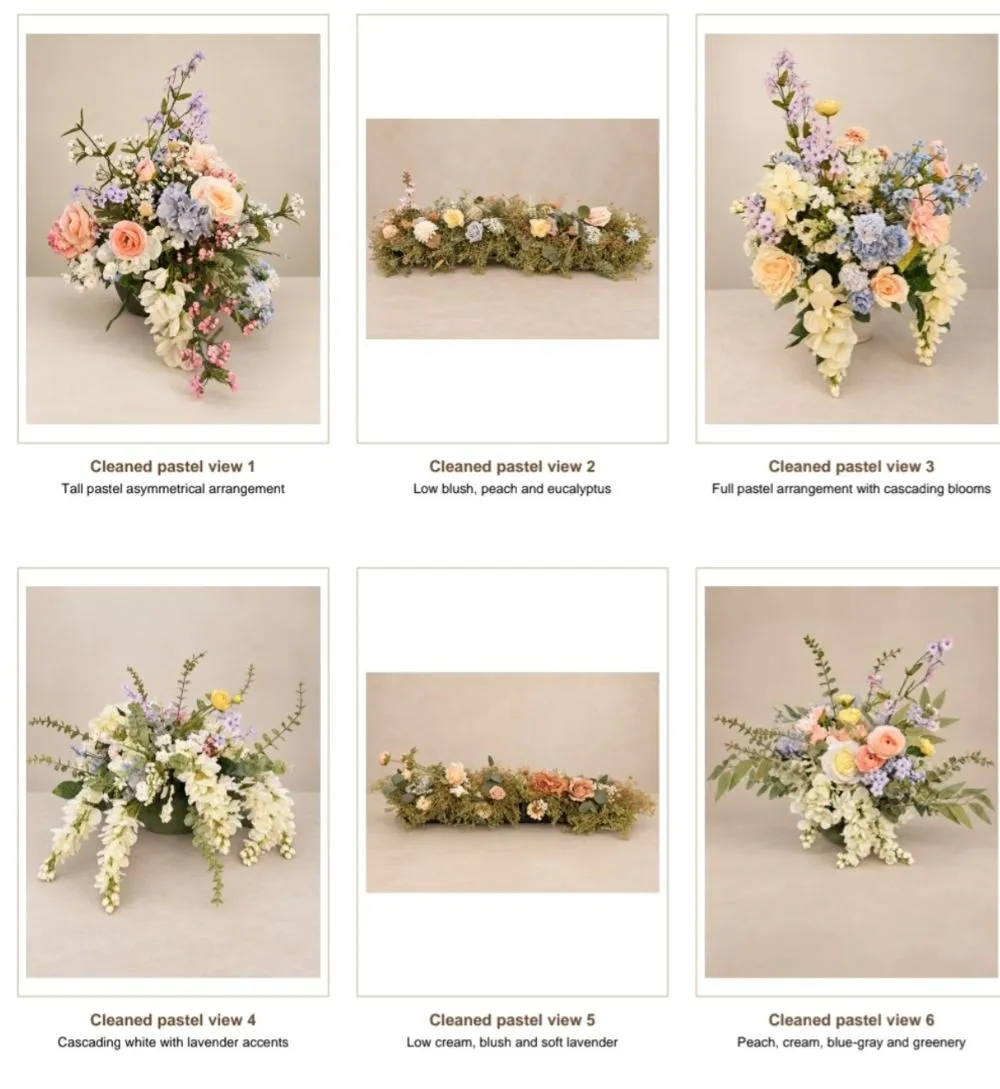 Pastel floral arrangements