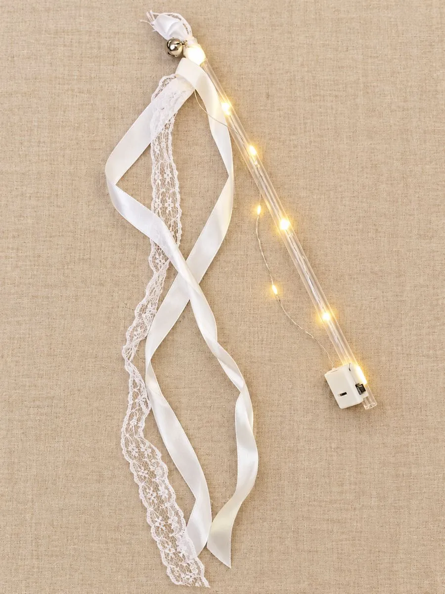 Lighted wedding ribbon wands