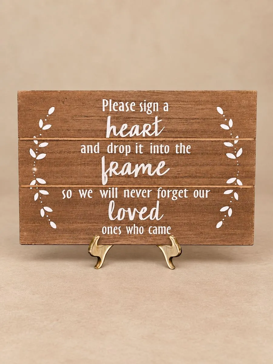 Please Sign a Heart guestbook sign
