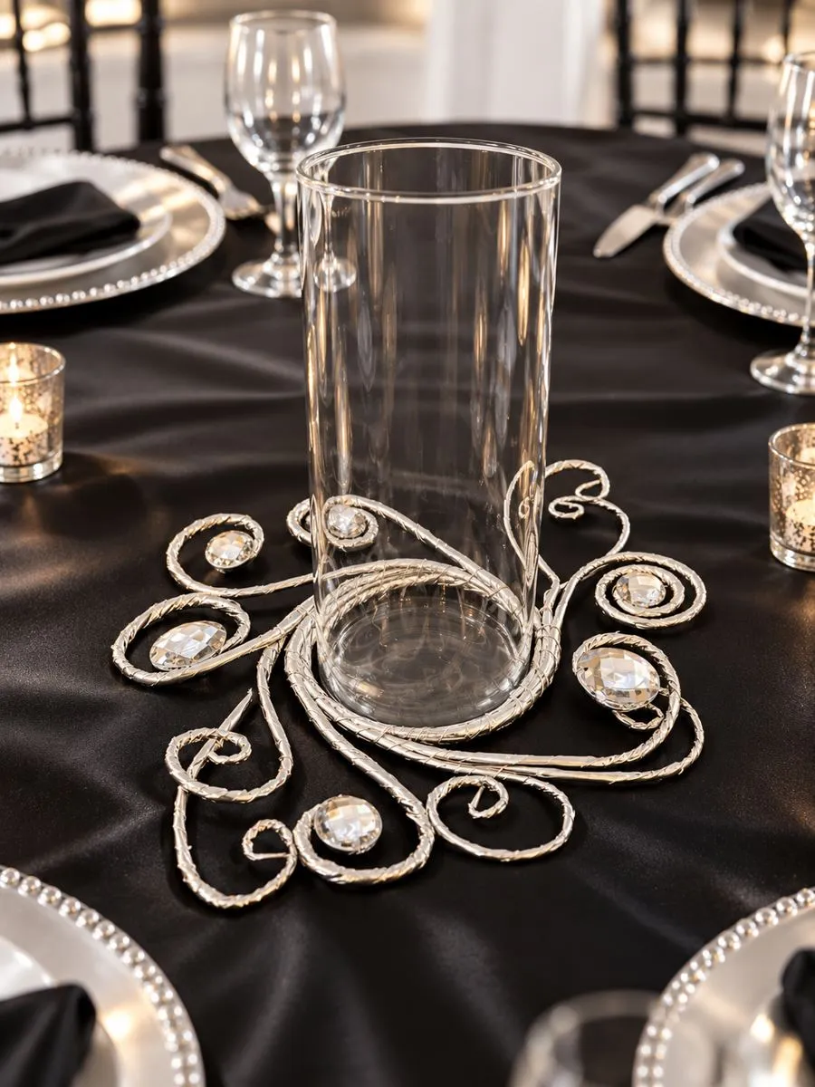 Silver rhinestone centerpieces