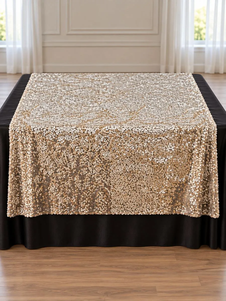 Silver sequin fabric panel