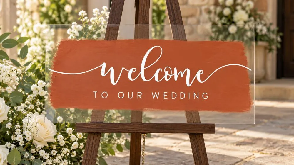 Welcome to Our Wedding acrylic sign